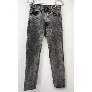 Vintage Levis 505 Made In U.S.A. Late 80's Black Wash Straight Leg Jeans 30 X 32